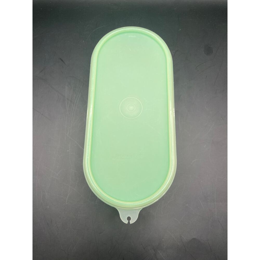 Vintage Tupperware Jadite Green Oval Container with Lid